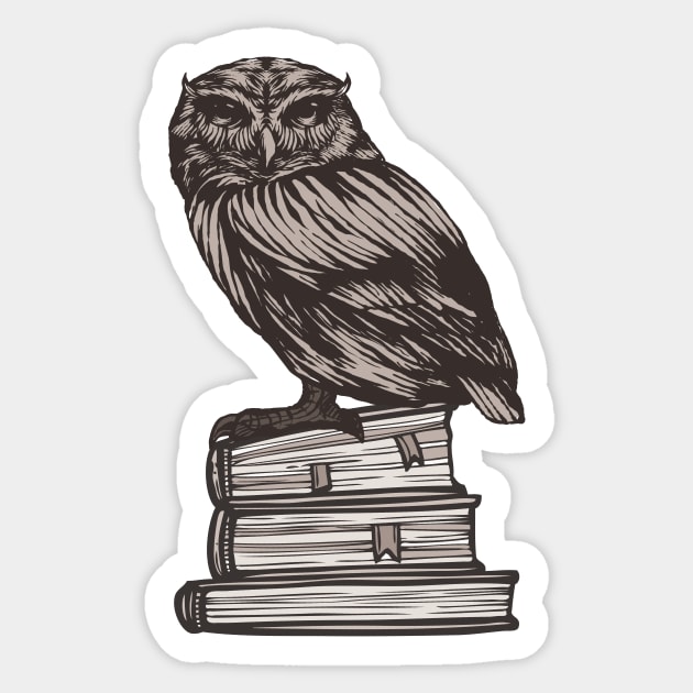 Books Owl Wisdom Reader Gifts Sticker by Foxxy Merch